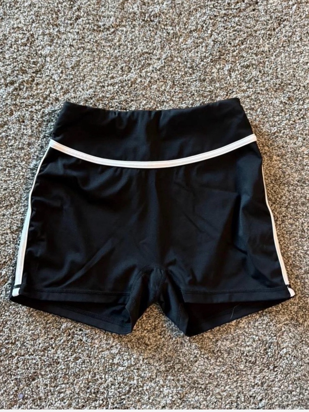 Black Women's Biker Shorts with White Trim